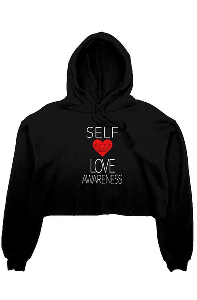 Women's Crop Top Black Hoodie